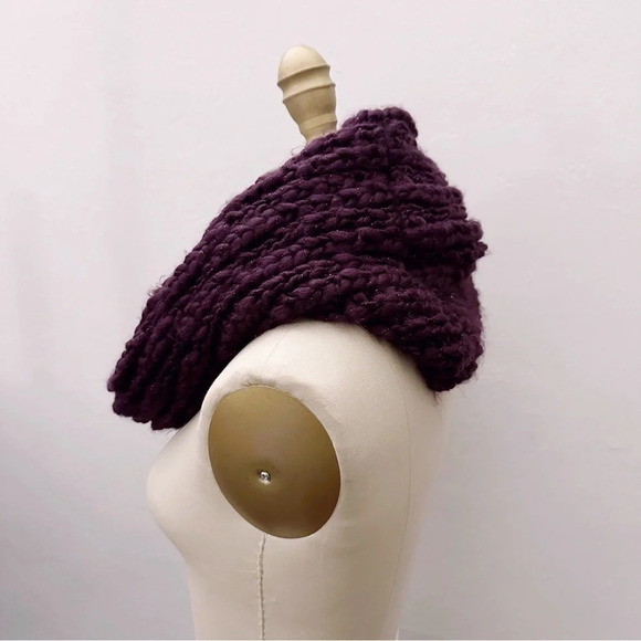 Saks Fifth Avenue Blackberry Knit Circle Scarf Metallic - Picture 4 of 5